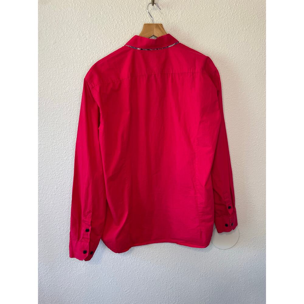 Coofandy Men’s Bright Red Mid Century Style Long Sleeve Button Up Shirt XL - Picture 3 of 12